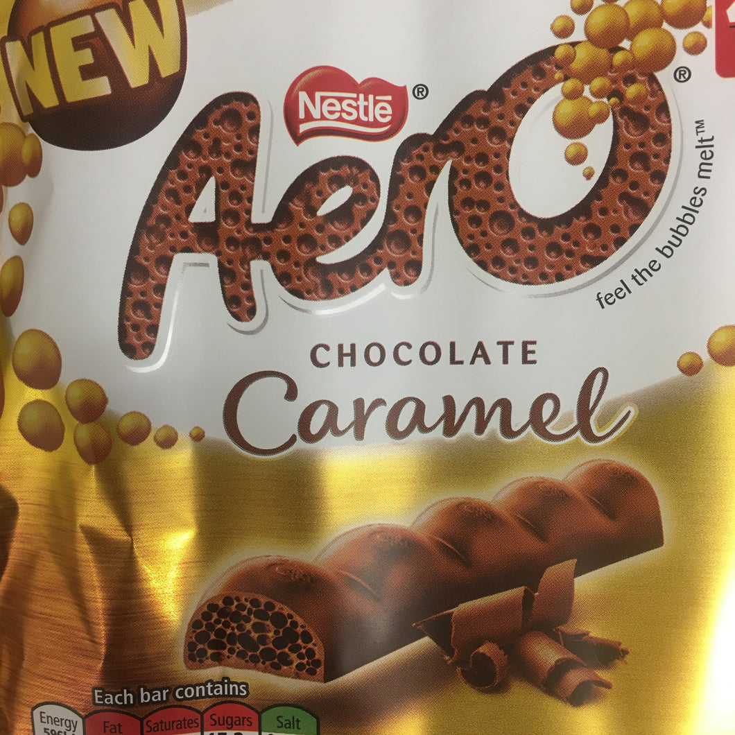 Nestle Aero Bubbly Caramel Chocolate Bars