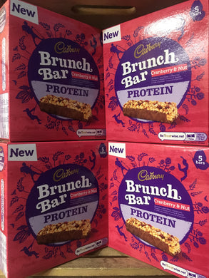 25x Cadbury Brunch Cranberry & Nut Protein Bars (5 Packs of 5x32g Bars)