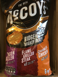 McCoy's Ridge Cut Crisps Mighty Meaty 6x Pack