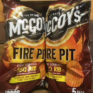 10x McCoy's Fire Pit Flame Scorched Bbq Rib Crisps (2 Packs of 5x25g)