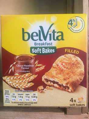 BelVita Breakfast Biscuits Bars Soft Bakes Chocolate Filled (4x50g)