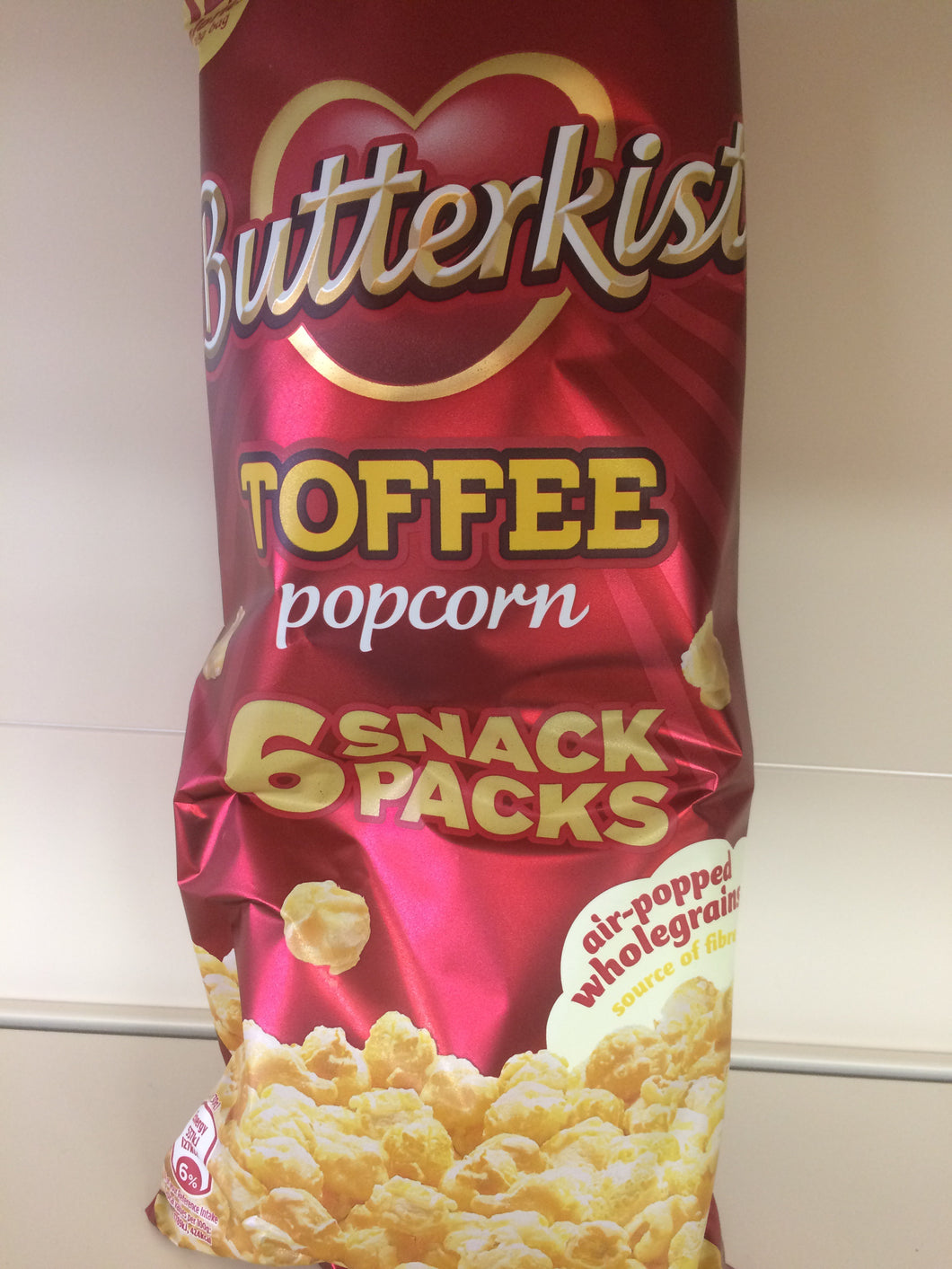 Butterkist Toffee Popcorn 6x 30g Snack Packs
