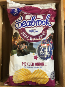36 Bags of Seabrook Crinkle Cut Pickled Onion Crisps 6x6 Pack (6x6x25g)