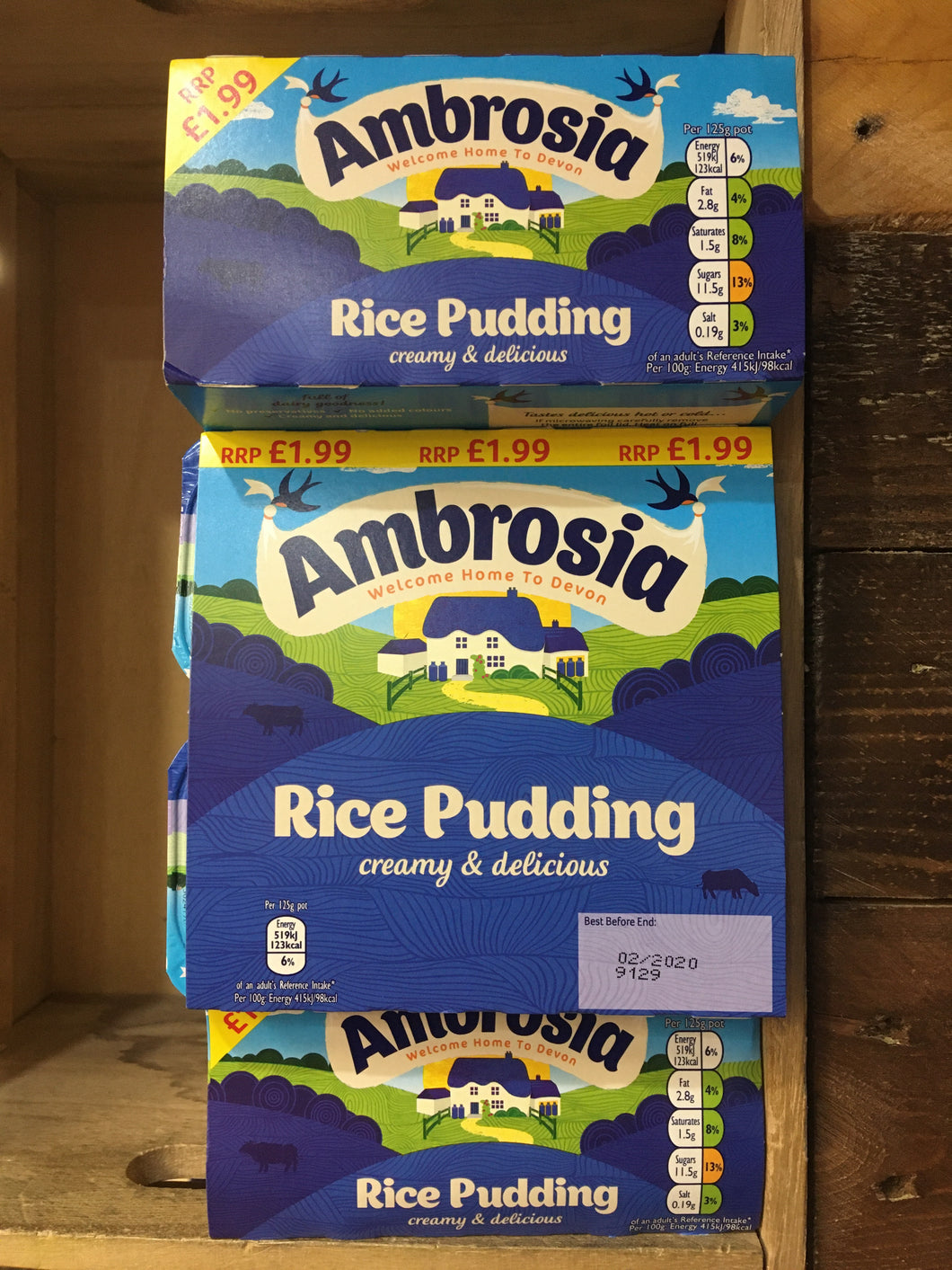 12x Ambrosia Rice Puddings (3x 4 Pack x 125g Snack Pots)