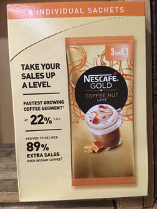 Nescafe Gold Toffee Nut Latte 8 Sachets 156g