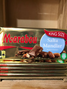 1.1Kg of Marabou King Size Salta Mandlar Swedish Milk Chocolate (5 Bars of 220g)