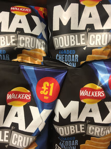 4x Walkers Max Double Crunch Loaded Cheddar & Onion Crisps (4x65g)