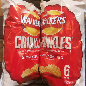 12x Walkers Crinkles Simply Salted (2 Packs of 6x23g)