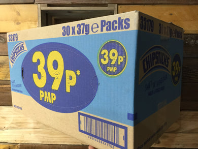 30x ChipSticks Salt 'N' Vinegar Maize & Potato Snack 37g