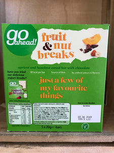 6x Boxes of Go Ahead Fruit & Nut Breaks Apricot and Hazelnut (6x5x20g) Bar