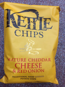 Kettle Chips Mature Cheddar & Red Onion Box of 8x150g Bag