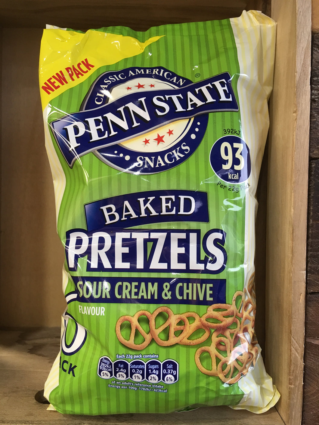 Penn State Sour Cream & Chive Pretzels 6 Pack (6X22g)