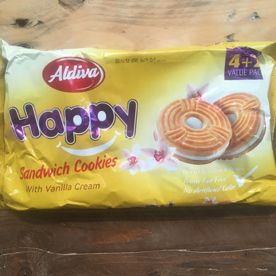 2x Aldiva Happy Sandwich Cookies Vanilla Cream Packs (Two 4+2 408g Packs)