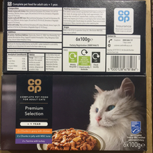 12x Co-op Premium Cat Food Selection Foil Trays (2 Packs of 6x100g)
