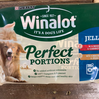 12x Winalot Perfect Portions Dog Food in Jelly (3 Packs of 4 Pouches)