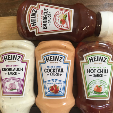 4x Heinz BBQ Sauce Pack Cocktail, Garlic, Chilli & Curry (4x 220ml)