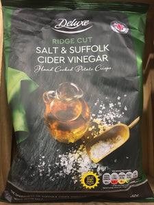 Deluxe Ridge Cut Salt & Suffolk Cider Vinegar Crisps Share Bag 150g