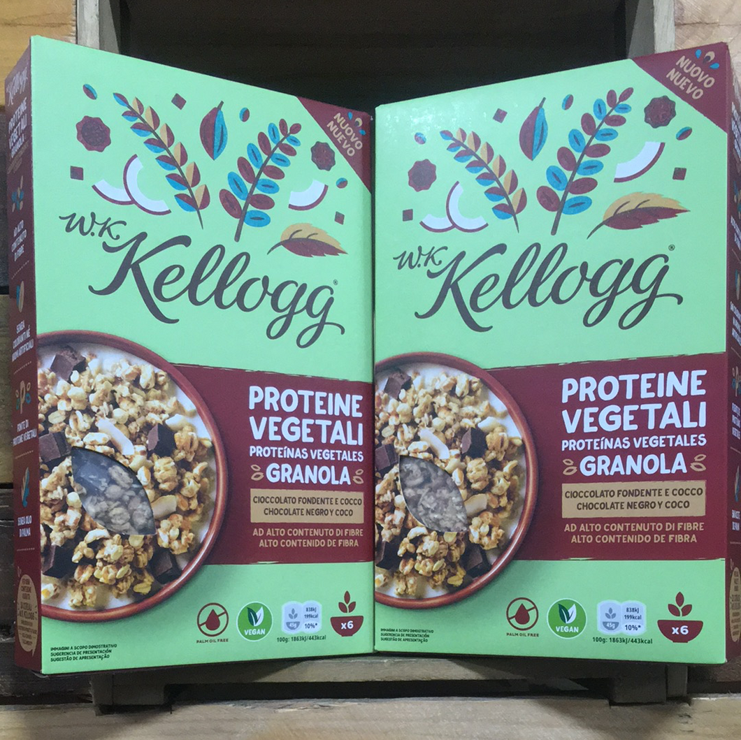 2x Kellogg Plant Protein Granola Crunch Dark Chocolate & Coconut Cereal (2x300g)