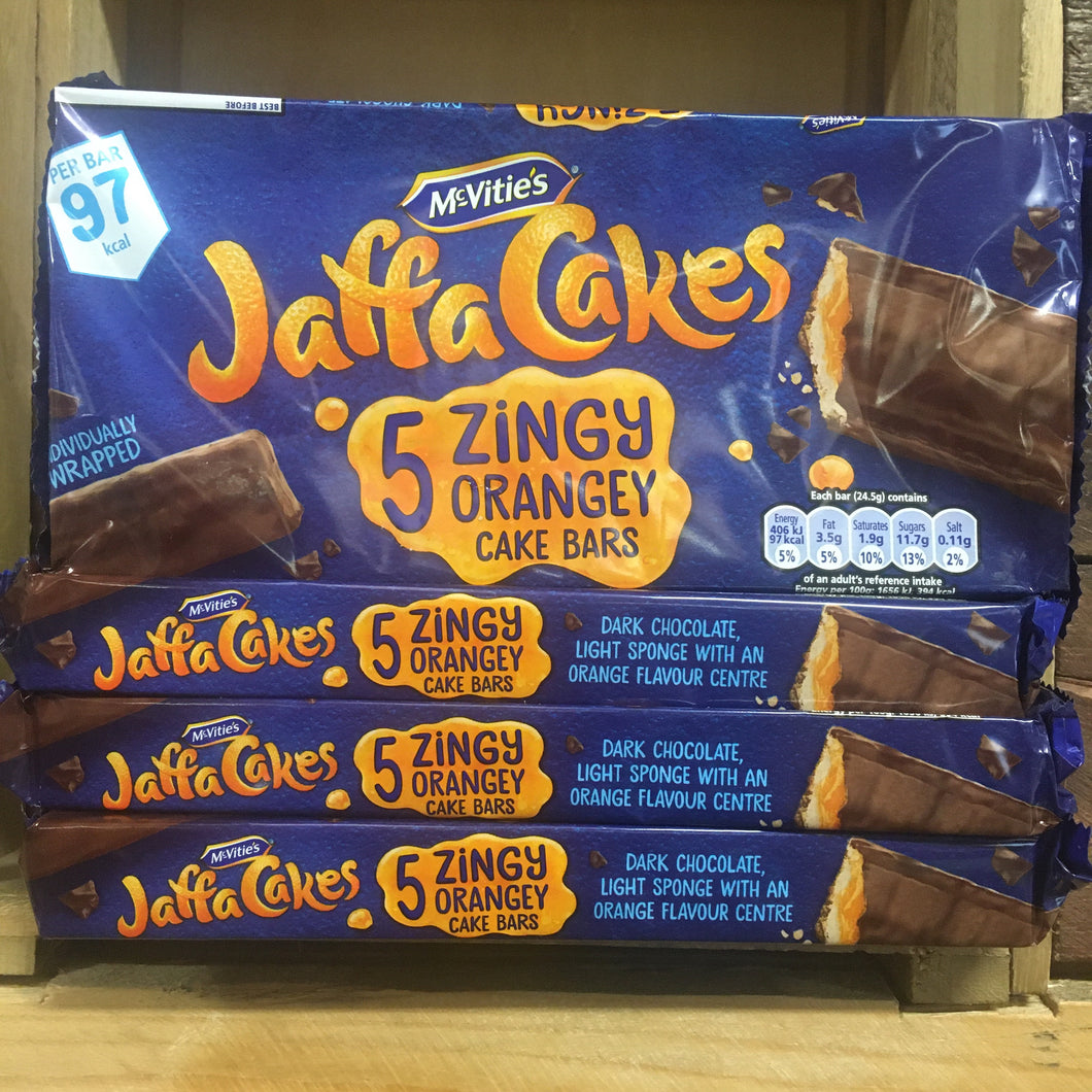 20x McVitie's Jaffa Cakes Zingy Cake Bars (4 Packets of 5 Cakes)