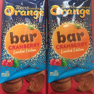 2x Terry's Limited Edition Milk Chocolate Orange & Cranberry Bars (2x90g)