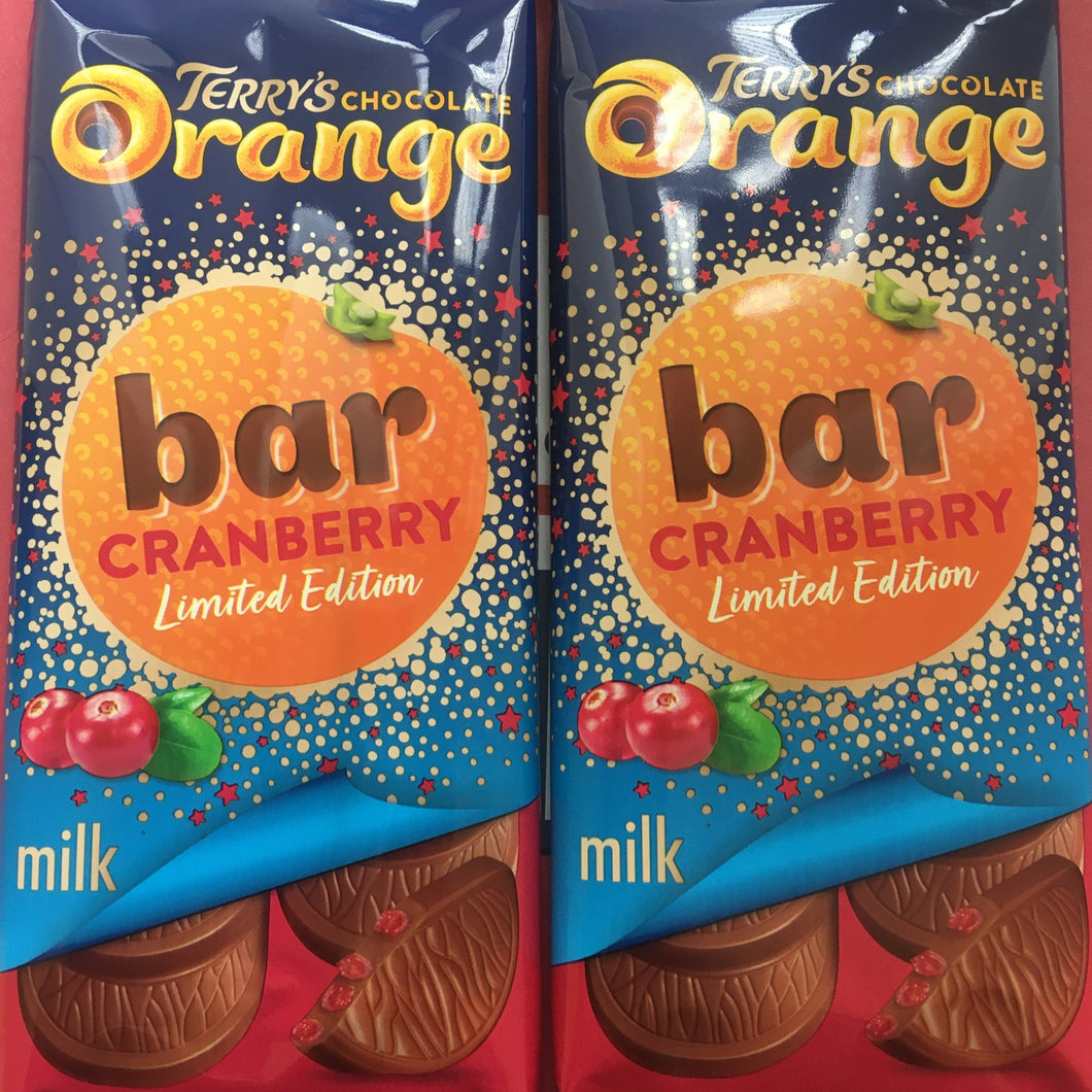 2x Terry's Limited Edition Milk Chocolate Orange & Cranberry Bars (2x90g)
