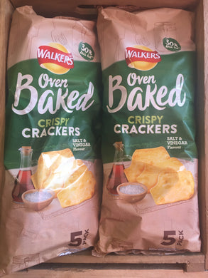 10x Packs of Walkers Baked Salt & Vinegar Crisps (2x 5 Packs 5X25g)