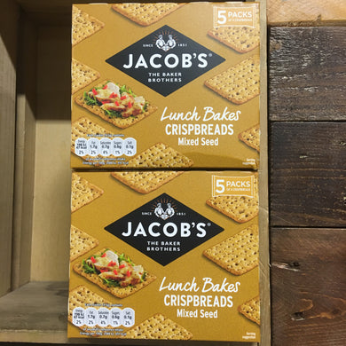 2x Jacob's Mixed Seed Lunch Bakes Crispbreads (2 Packs of 5x38g)