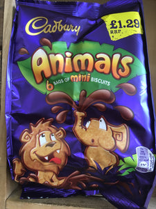 24x Cadbury Chocolate Mini Animals Biscuits (4x 6 Packs x22g)