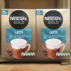 16x Nescafe Gold Latte Instant Coffee Sachets (2 Packs of 8 Sachets)