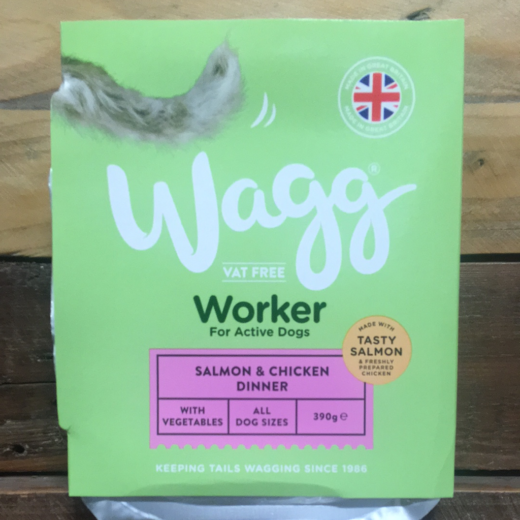 Wagg Worker 4x Wagg Working Wet Dog Food Salmon & Chicken (4x390g) & Low Price ...