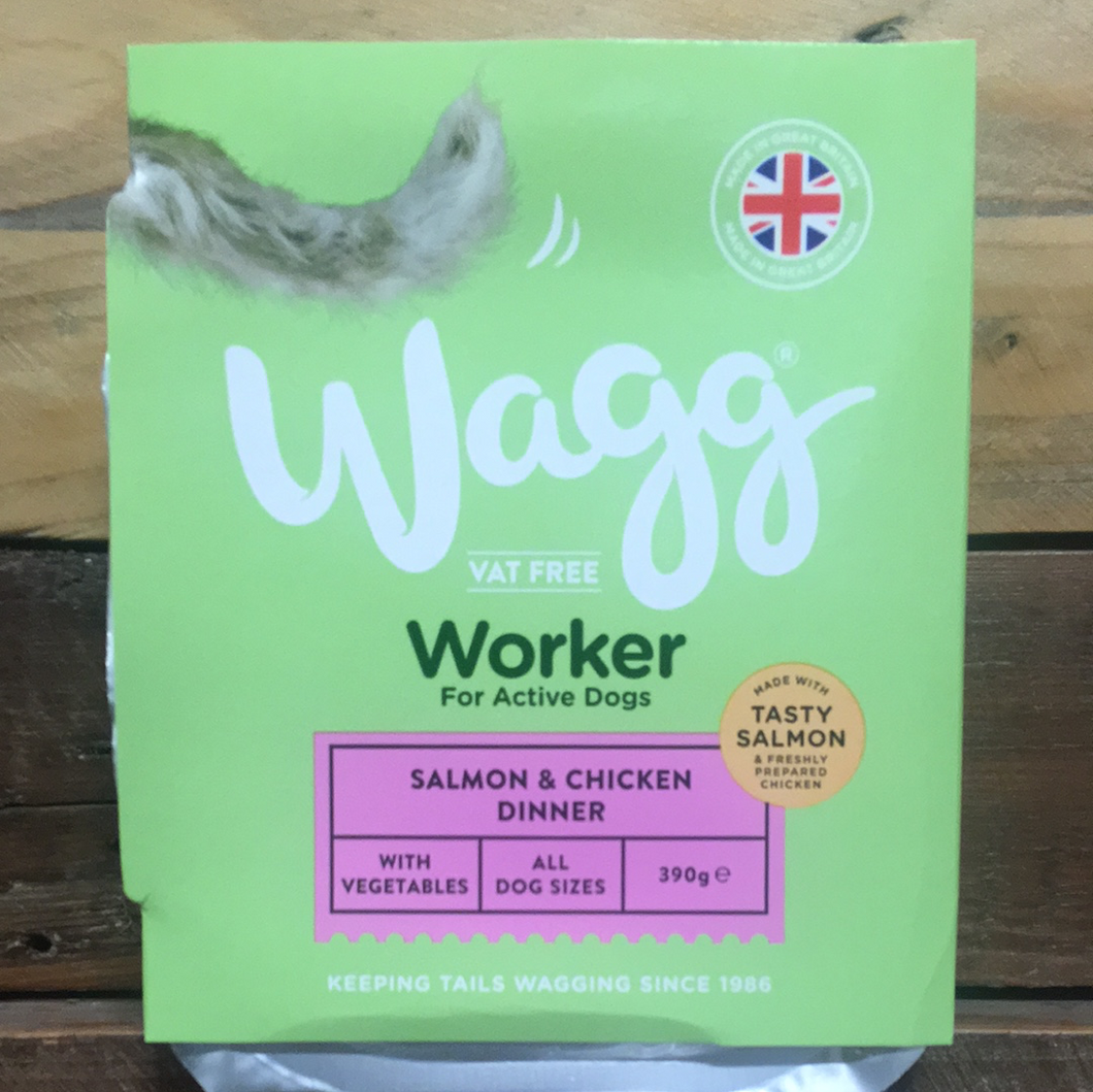 4x Wagg Working Wet Dog Food Salmon Chicken 4x390g Low Price Foods Ltd