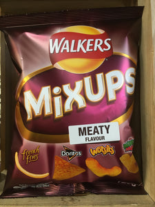 9x Walkers Mixups Meaty Flavour Crisps Box (9x120g)