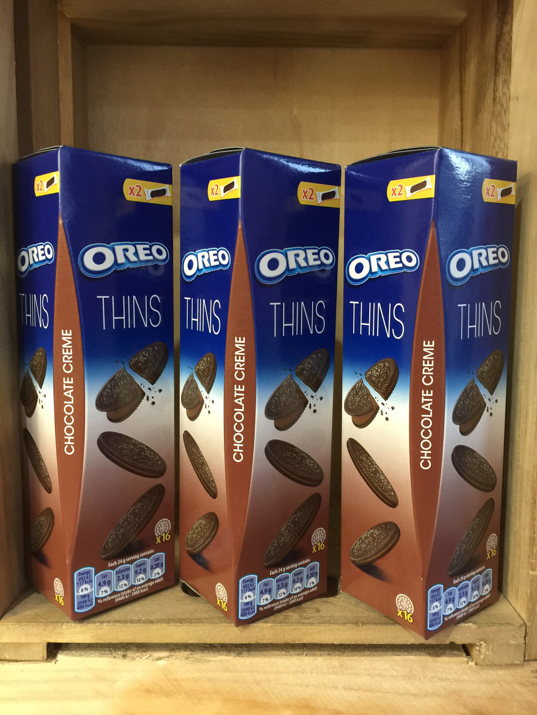 3x Oreo Thins Chocolate Creme Biscuits x16 96g