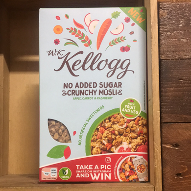 Kellogg No Added Sugar Crunchy Apple, Carrot & Raspberry Musli 380g