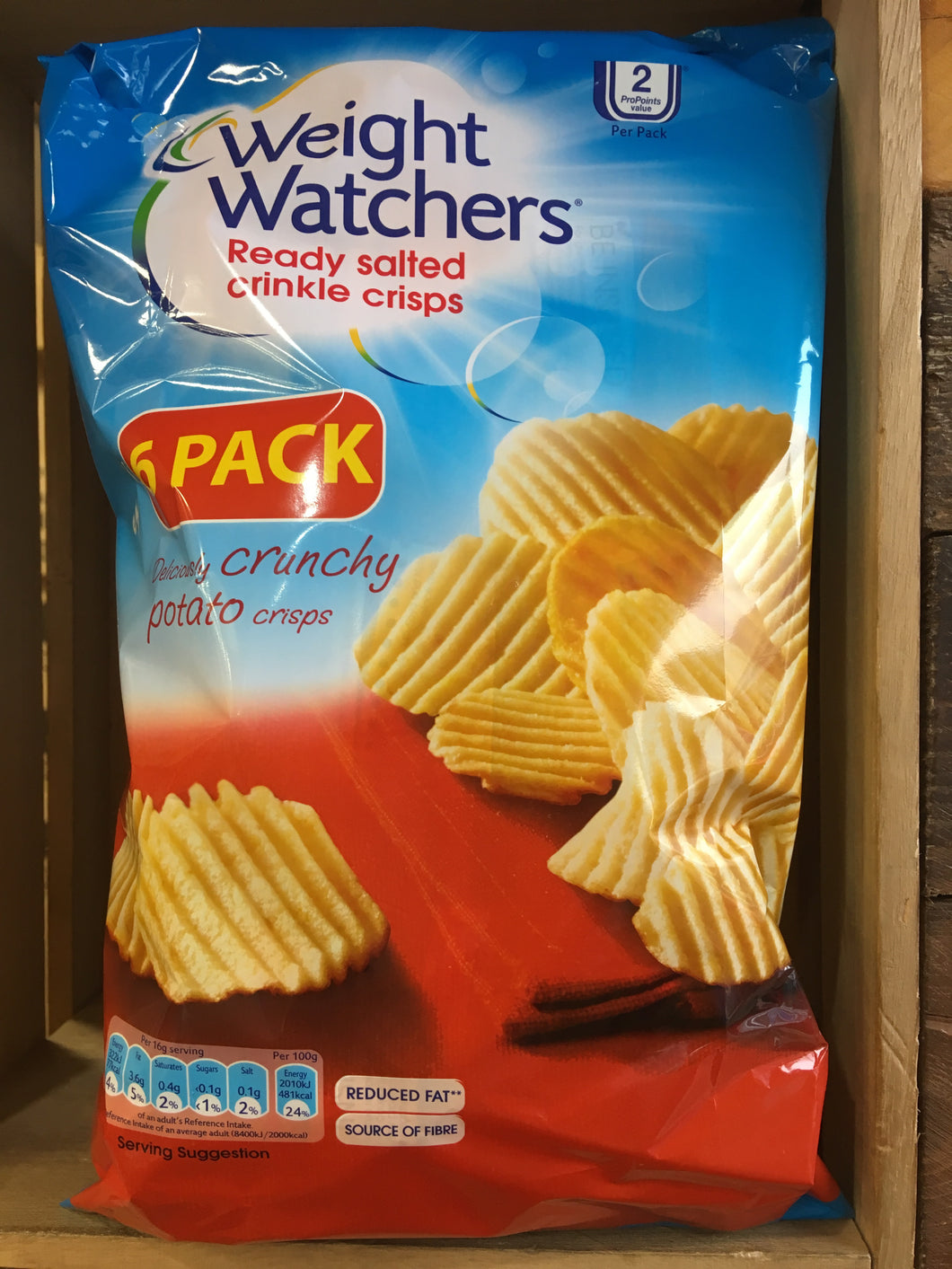 Weight Watchers Ready Salted Crinkle Crisps 6x Pack