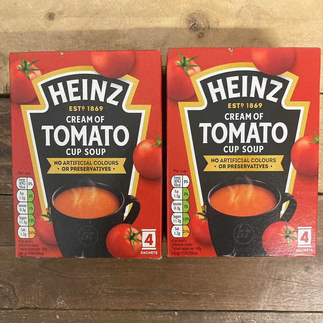 8x Heinz Cream Of Tomato Cup Soups (2 Packs of 4 Sachets)