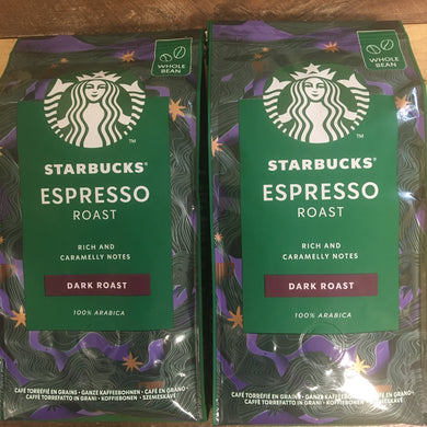 2x Starbucks Espresso Dark Roast Coffee Beans (2x200g)