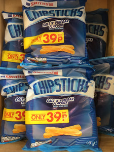 Smiths ChipSticks Salt 'N' Vinegar Maize & Potato Snack 6 Pack (6x37g)