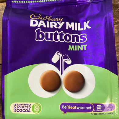 3x Cadbury Dairy Milk Buttons Mint Chocolate Bags (3x110g)
