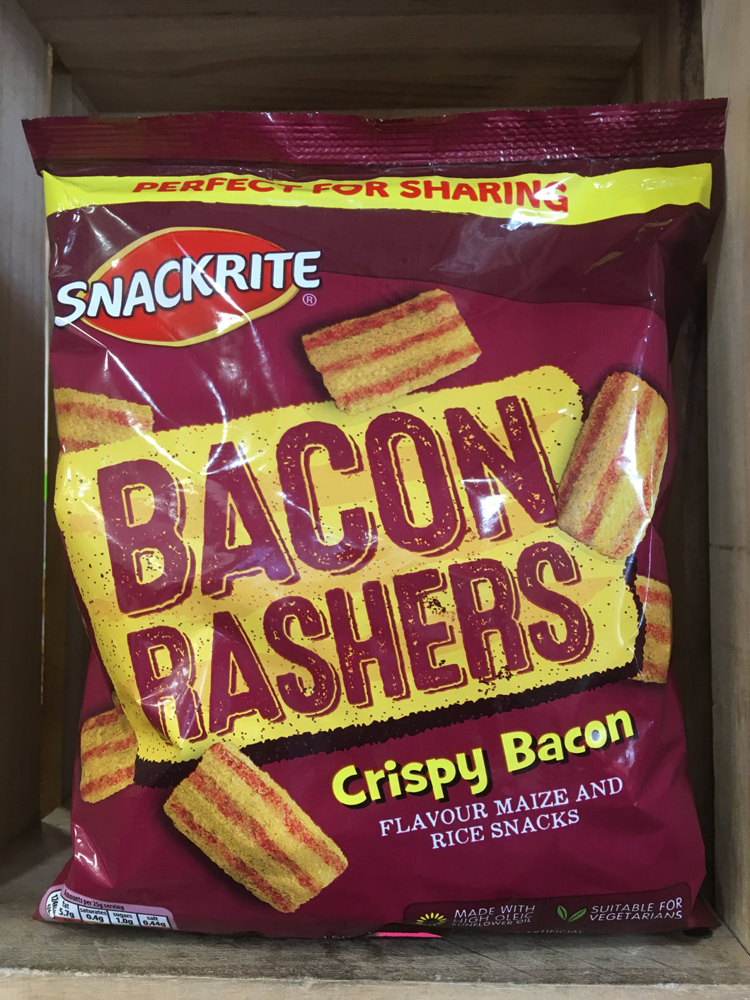 Snackrite Bacon Rashers Crispy Bacon Flavour Snacks 150g
