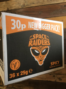 36x Space Raiders Spicy Corn Snacks (36x25g)