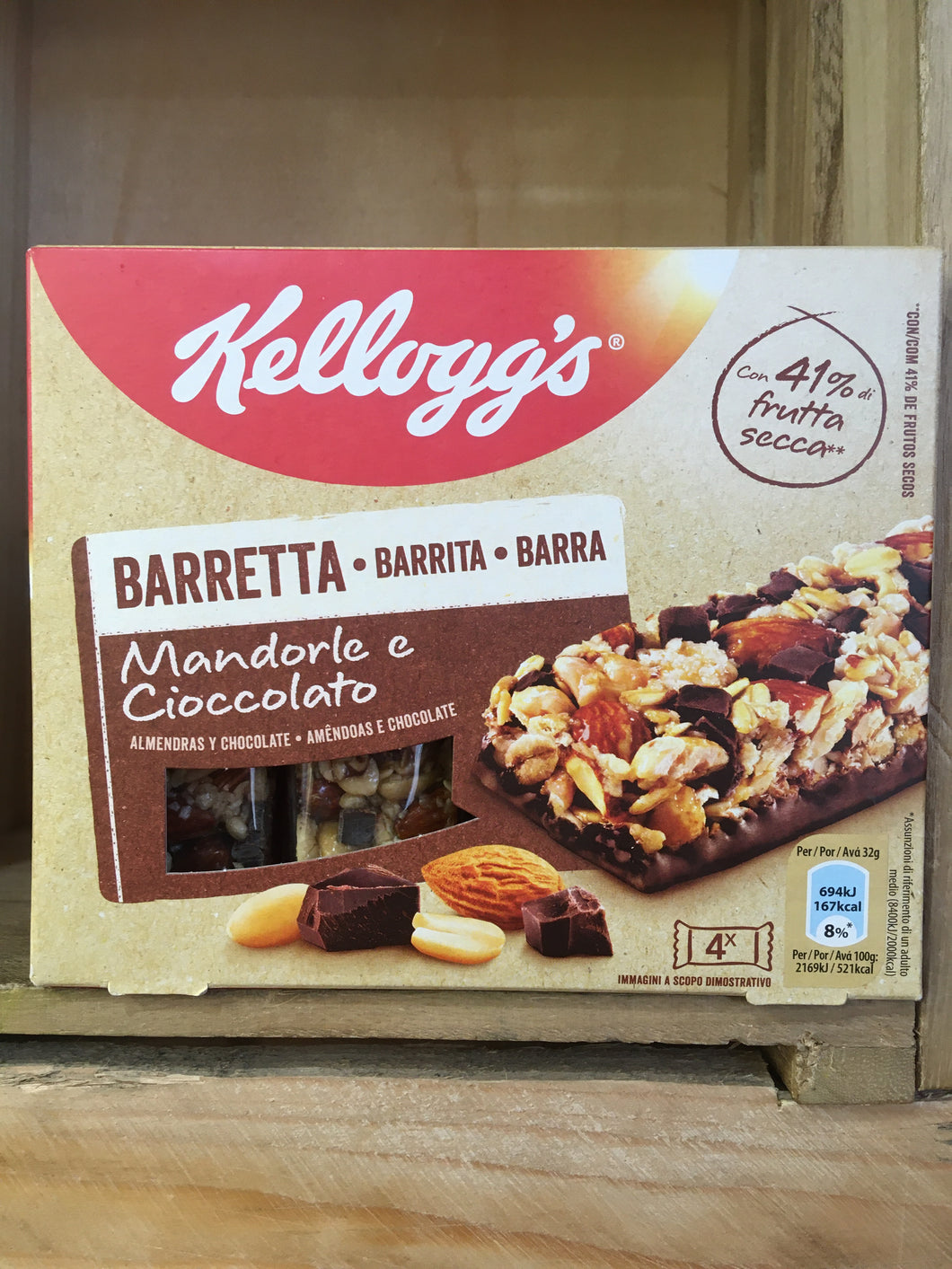 Kellogg's Barretta Chocolate Almond Chewy Nut Bar 4x32g