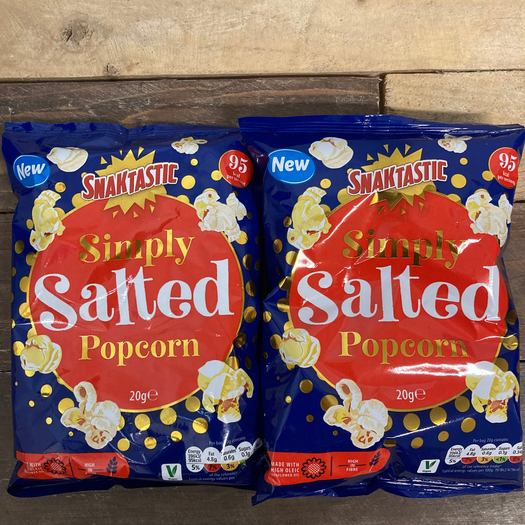 5x Snaktastic Popcorn Simply Salted Bags (5x20g) & Low Price Foods Ltd