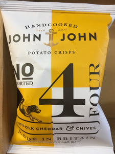 John John Suffolk Cheddar & Chives Crisps 40g