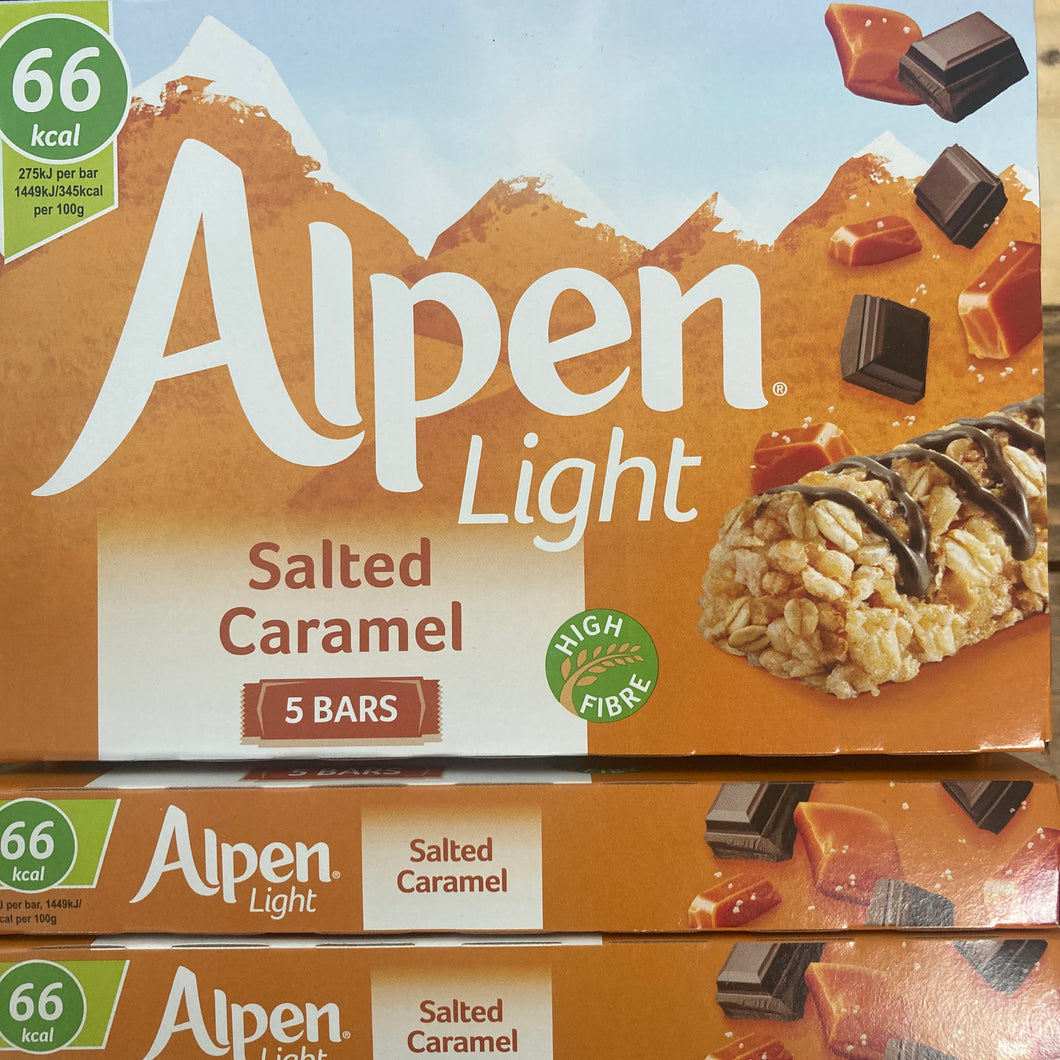 20x Alpen Light Cereal Bars Salted Caramel (4 Packs of 5 x 19g)