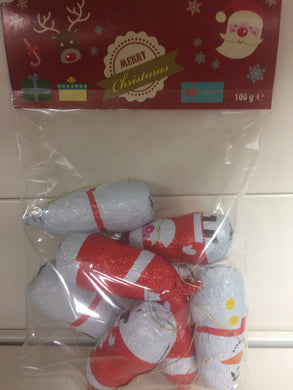 Santa & Snowman Milk Chocolate Tree Decorations 100g