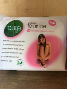 Pure Intimate Feminine Cleaning Wipes 25's