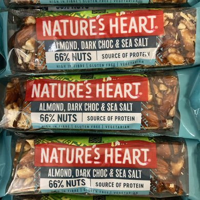 Nature's Heart Almond, Dark Chocolate and Sea Salt Bars 35g