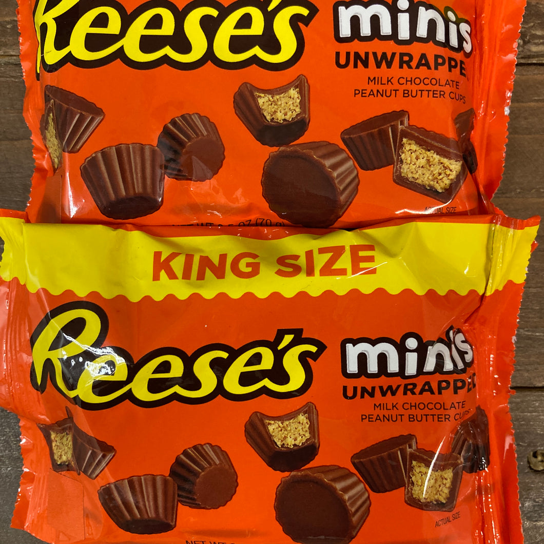 4x Reeses Peanut Butter Unwrapped Mini Cups King Size Bags (4x70g)