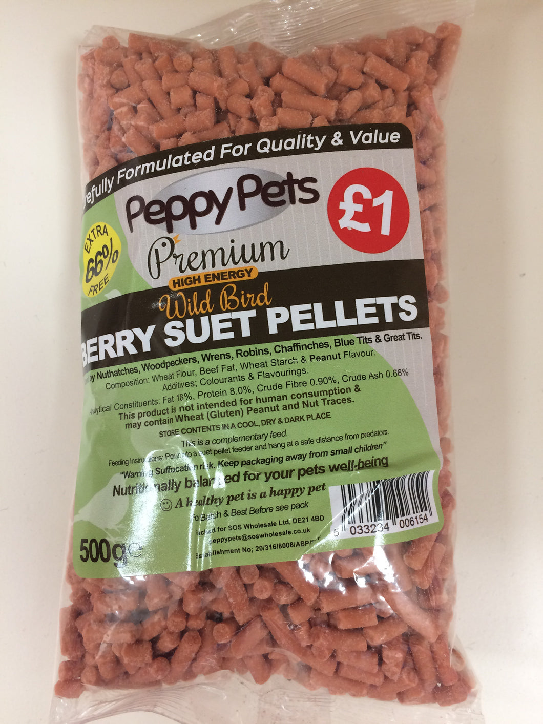 Peppy Pets #4 Suet Pellets Berry 500g